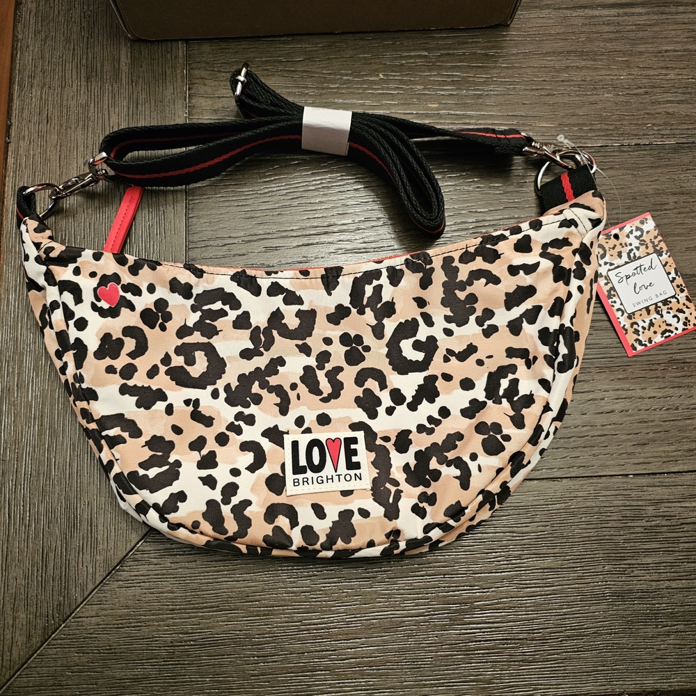 NWT Brighton Leopard Print Crossbody Bag - Black, Brown, White